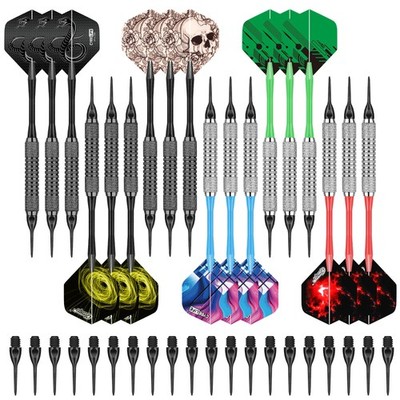CyeeLife Darts Plastic Tip - 18pcs Soft Set for Multicolor 