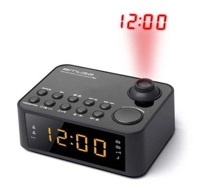 Muse M-178P Radiowecker   Digitaler Wecker mit Uhrzeit-Projektion, Dual-Alarm 