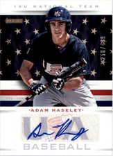 2013 USA Baseball 18U National Team Signatures #7 Adam Haseley Auto /499 - BB