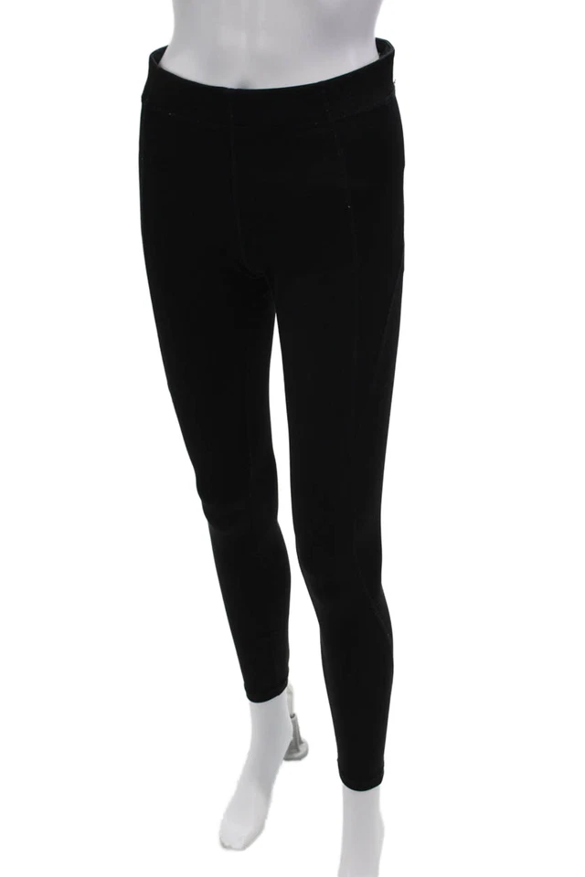 Ivy Park Womens Solid High Waisted Activewear Ankle Leggings Black Size M - Image 2 of 4