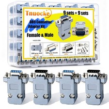 18Pack DB9 Connector Adapter Kit, 9 Pin D-SUB Male/Female Solder Cup Connecto...