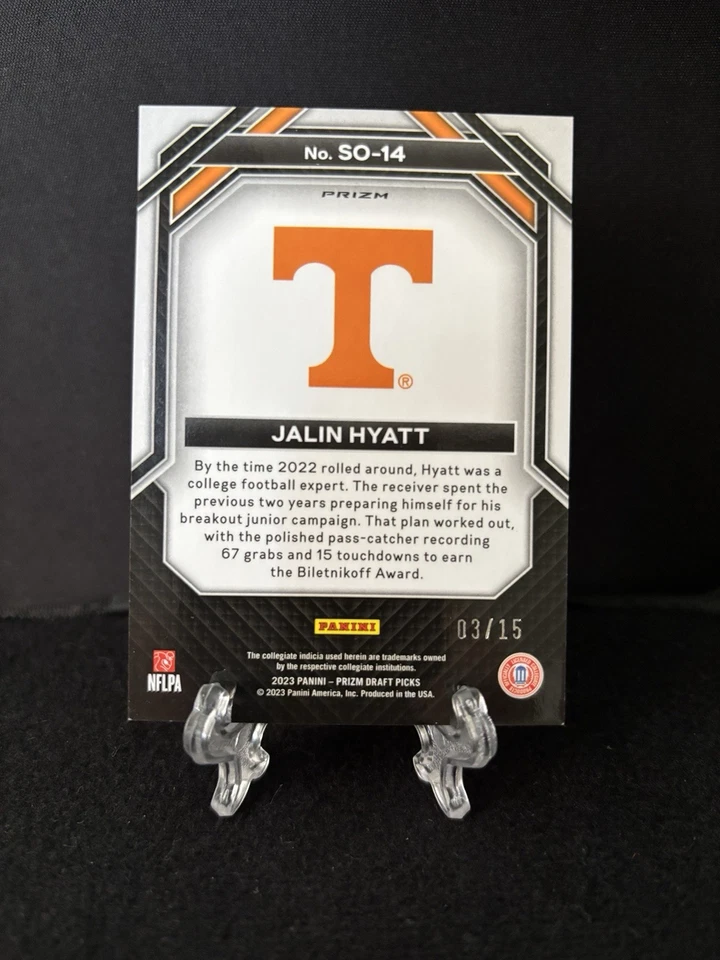 Jalin Hyatt 2023 Prizm Draft Picks Student Orientation Pink Pulsar Prizm #SO-14 - Image 2 of 2