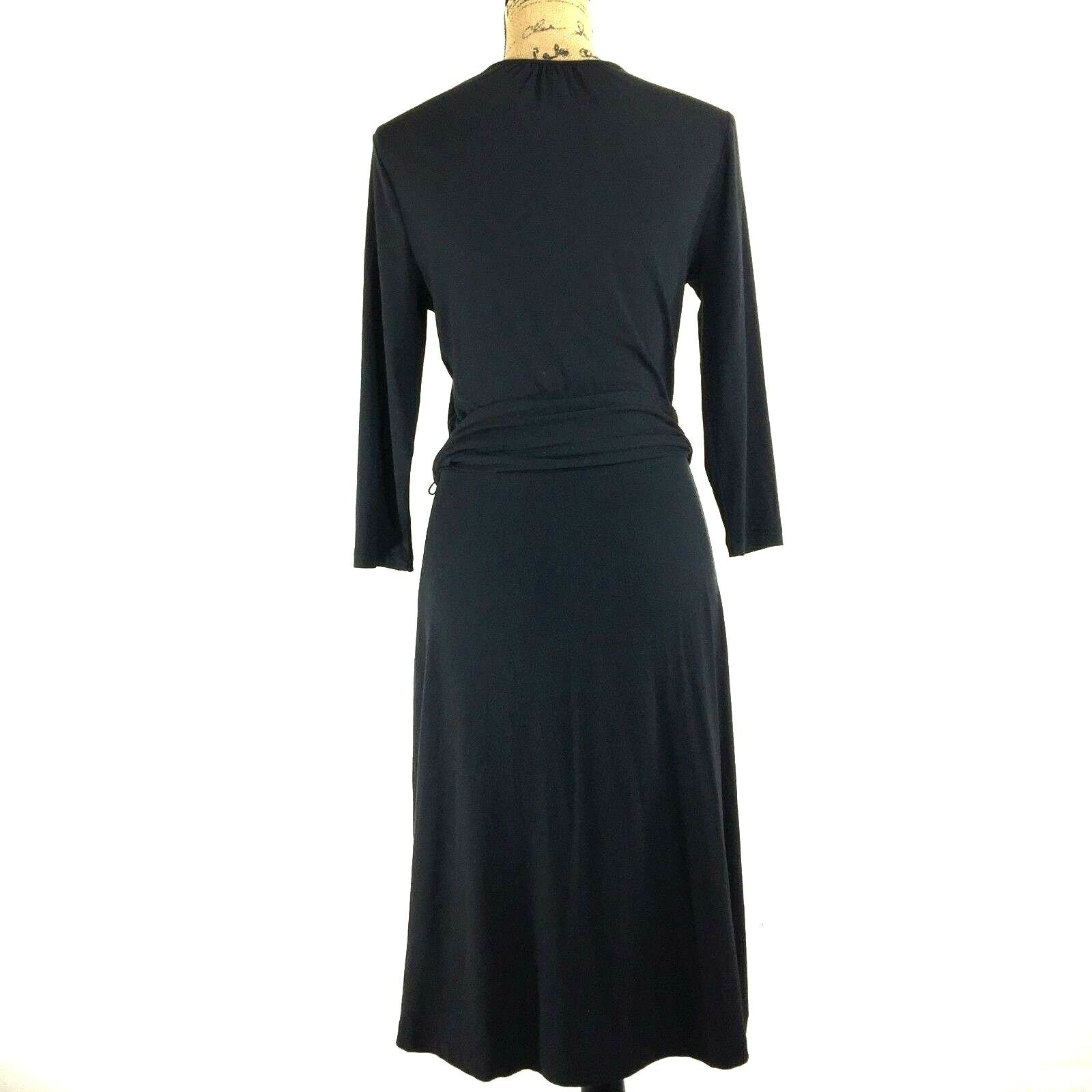 Banana Republic Wrap Dress XS P Stretch Basic Black 3/4 Sl Work Midi WASHABLE eBay