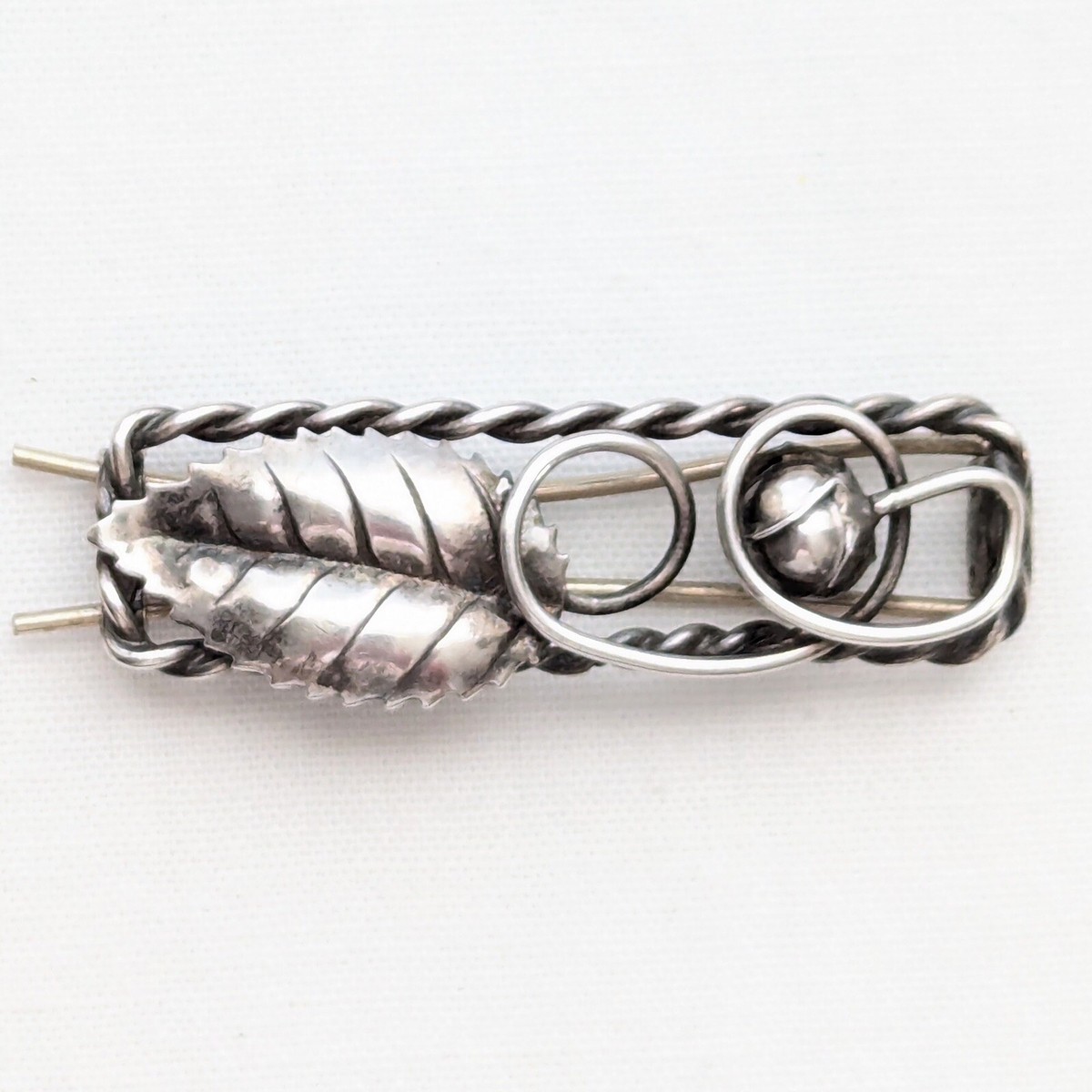 Vintage Sterling Silver Hair Barrette 925 Sterling Silver USA Native American Made Hair Clip  main image 4