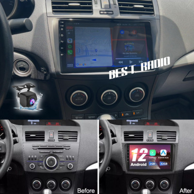 For Mazda 3 2010 2011 2012 2013 Car Stereo Android 12 9'' IPS GPS RDS Radio + CAM