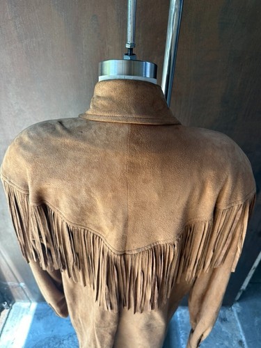 Vintage 80's/90's Vakko Neiman Marcus Western Wear Fringe Suede Jacket. Size L - Picture 7 of 13
