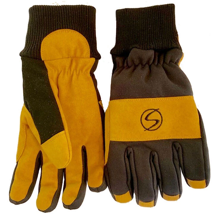 SKI SIGNATURE UNISEX LIFT OFF GLOVES IN BLACK/TAN (SIZES XS-XL)