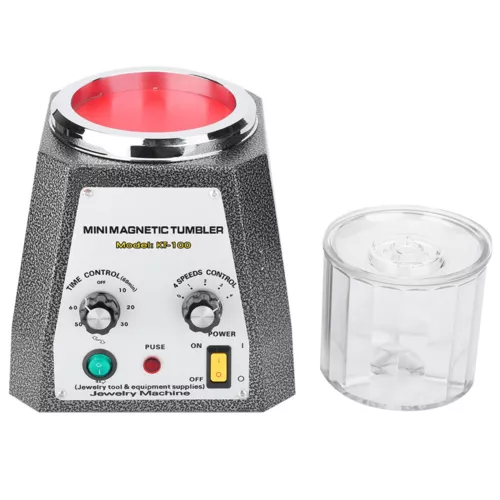 220V Magnetic Tumbler Adjustable Speeds Powerful Polisher Finisher Machine - Picture 8 of 9