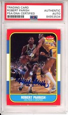1986 86/87 FLEER ROBERT PARISH CELTICS HOF SIGNED CARD PSA DNA COA AUTOGRAPH