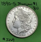 1890 S Morgan Dollar BU Brilliant Uncirculated 90% Silver $1 US Coin