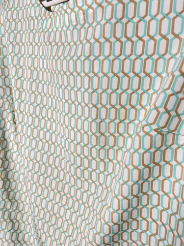 Liz Baker Womens TOP 18W White Teal Beige Career Simple Button Top - Picture 3 of 10