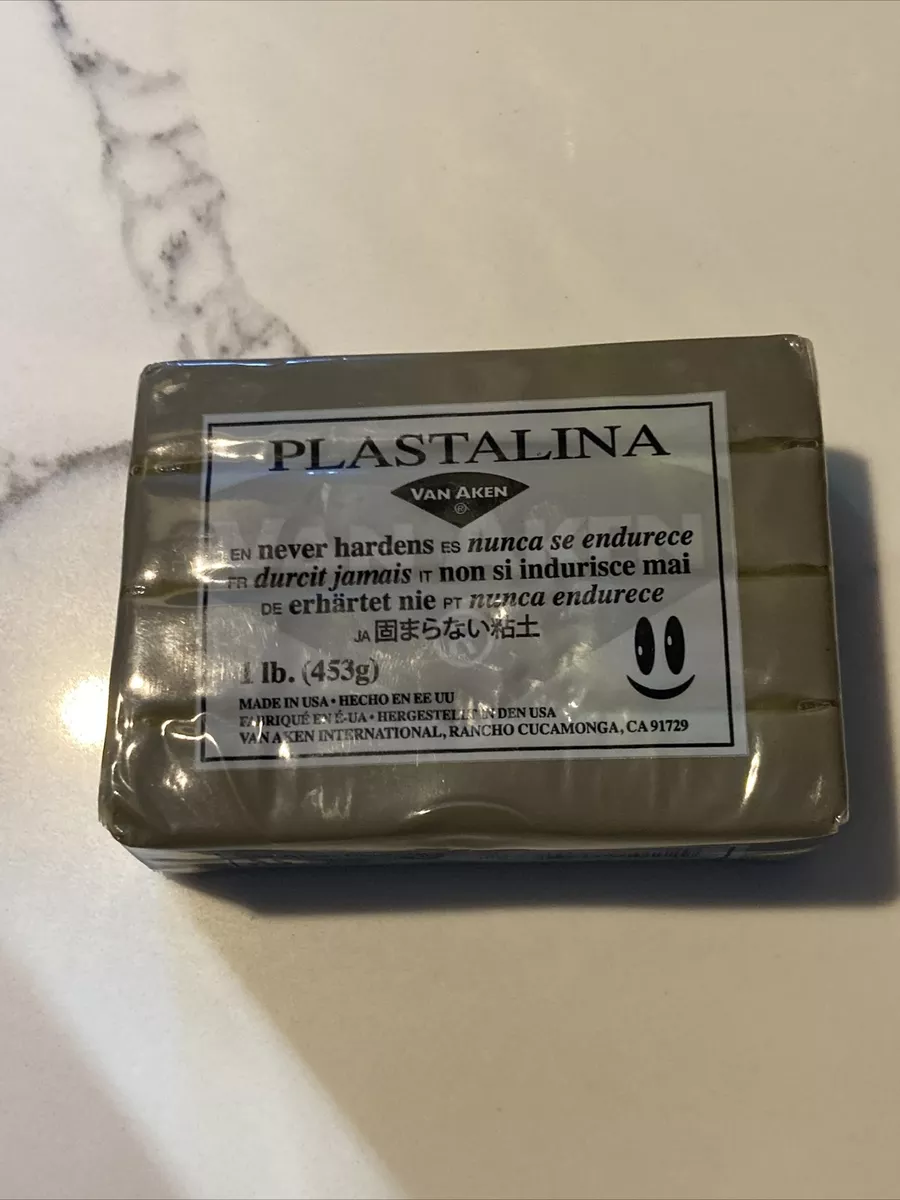 Van Aken Plastalina Modeling Clay Sculptor Gray 1 lb bar NEW