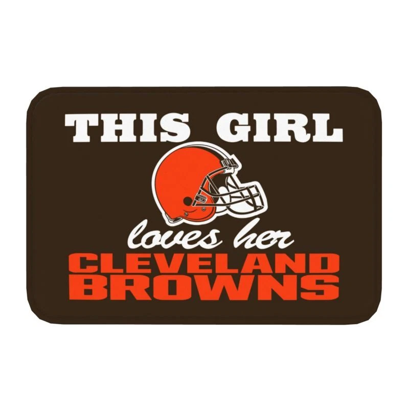 This Girl Loves Her Cleveland Browns Floor Mat Decorative