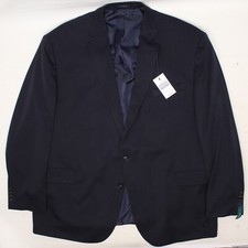 NWT Stafford Men Blazer 54L Solid Navy Blue Big Tall Travel Stretch Sport Jacket