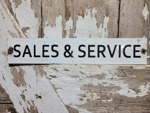 VINTAGE JOHN DEERE PORCELAIN SIGN OLD TRACTOR SALES & SERVICE DEALER GARAGE SIGN