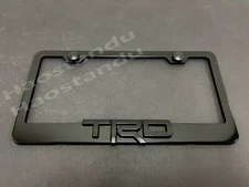 1xBlackTRD 3D Emblem BLACK Stainless License Plate Frame RUST FREE +Screw Caps