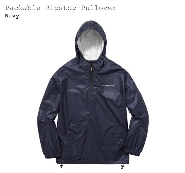 Supreme Packable Ripstop Pullover Navy Size Large FW 17 | eBay