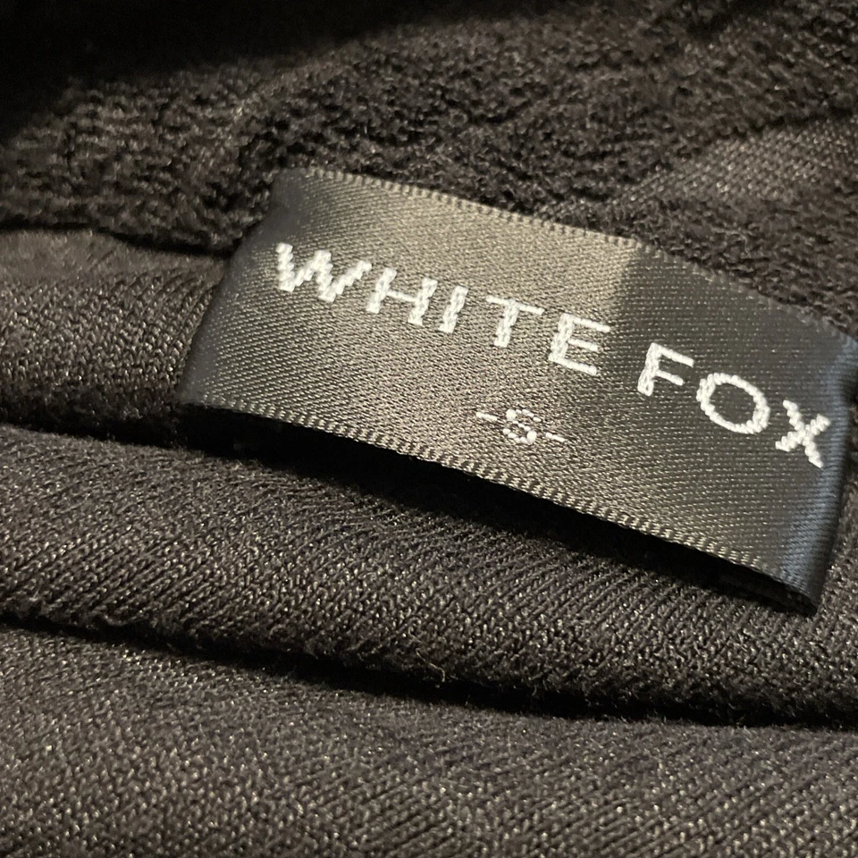 White Fox So Tempted Terry Top Long Sleeve Clasp Closure Black - Image 3 of 4