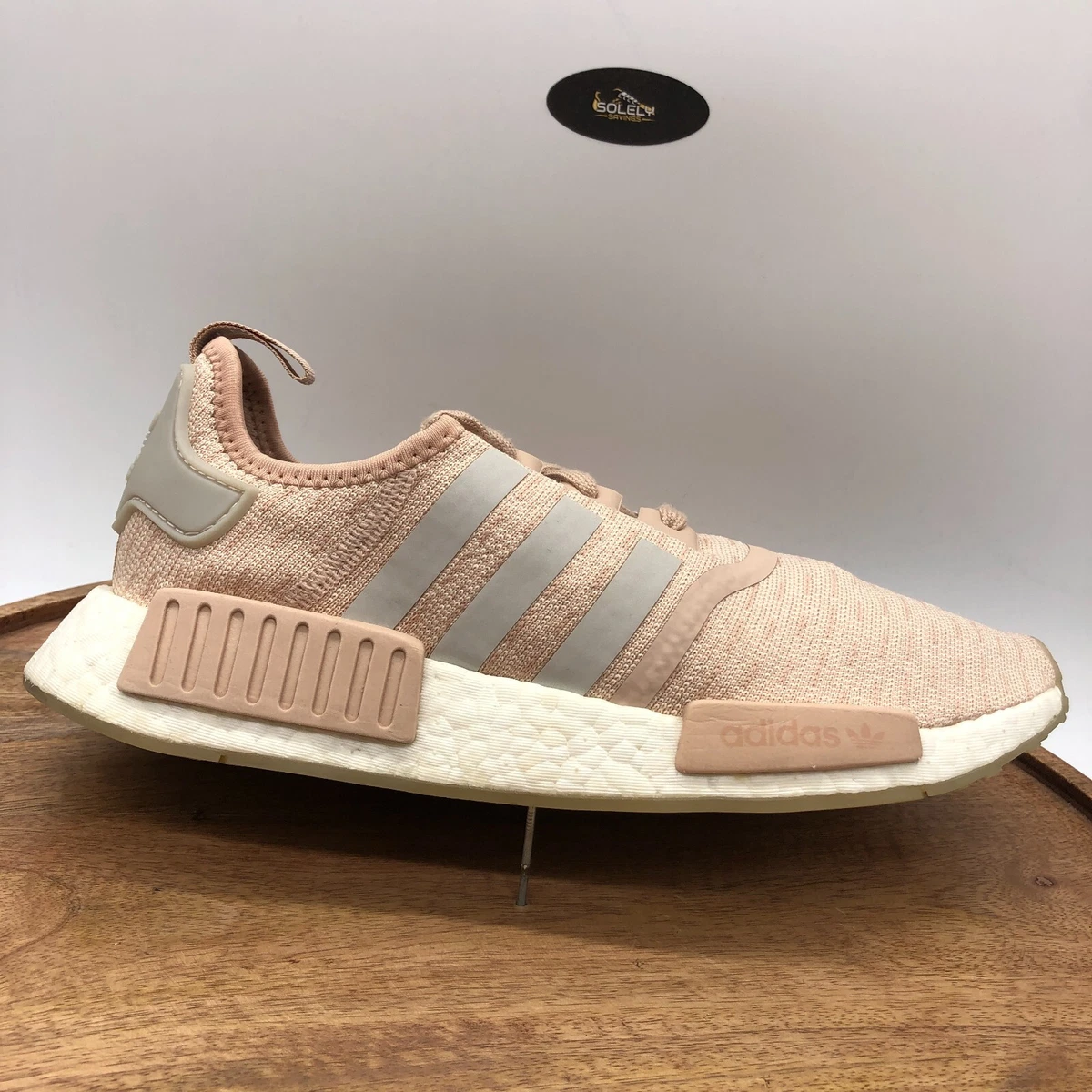 Adidas Womens NMD R1 CQ2012 Beige Pink Running Shoes Sneakers Size