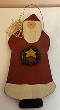 Wooden Plaque Sign Santa Christmas Holidays 16" x 7.5"