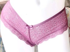Victorias secret Rare Vintage S Sheer Lace Mauve Cheeky Cheekini Panty