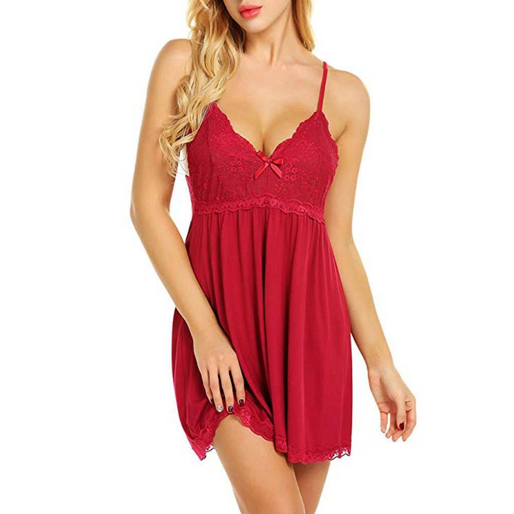 Damen Sexy Nachthemd Spitze Nachtwäsche Nachtkleid Dessous Reizwäsche Übergröße
