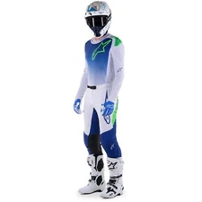 Complete Men's Cross Jersey Pants Alpinestars Supertech Risen Blue White