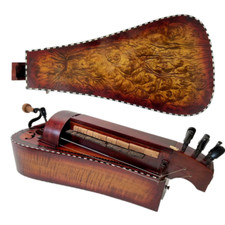 Bird's eye Maple wood Hurdy Gurdy 6 strings 24 keys,inlay/drawing Organistrum