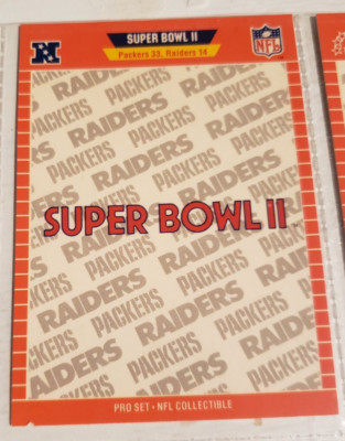 1989 Pro Set Card #II Super Bowl II Packers 32 vs Raiders 14  **40% OFF 2+ Cards