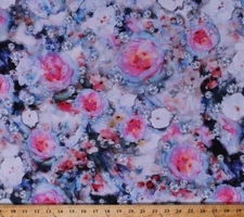 Hoffman Challenge 2018 Diamonds Roses Jewels Gems Floral Cotton Fabric Print BTY