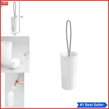 Clear Toilet Brush and Holder Set Plastic Canister with Lid Splash Shield