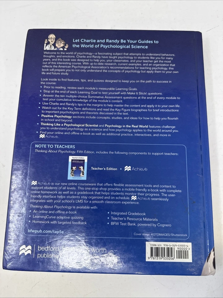 Thinking about Psychology The Science of Mind & Behavior High School 5th Edition - Image 2 of 3