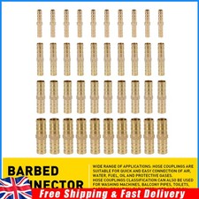Brass Straight Hose Joiner Barbed Connector Air Fuel Water Pipe Gas Tubing 40Pcs