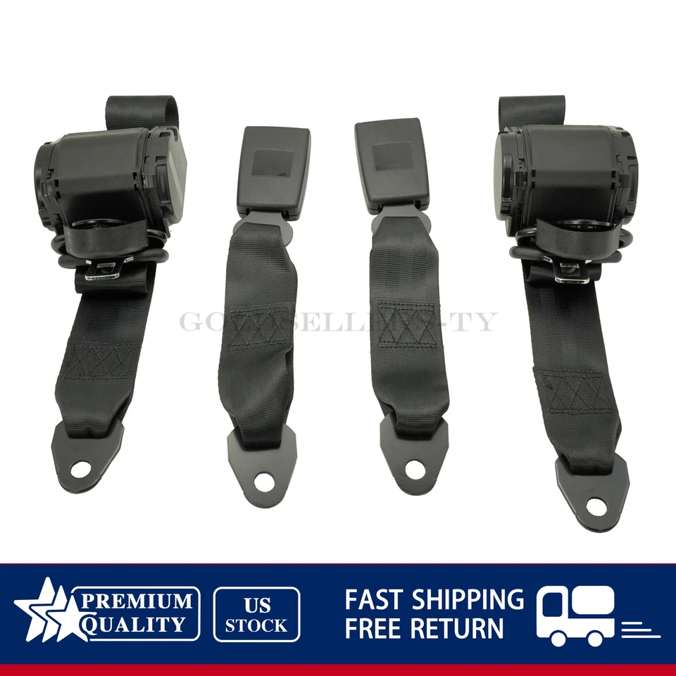 NEW 2 Set Universal 3 Point Retractable Seat Belts For 82-95 Jeep CJ YJ Wrangler Foto 2 de 4