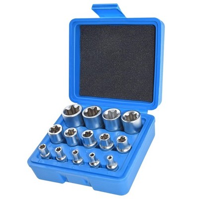 Yuesstloo 14pc Female ETorx Socket Set, 1/4'' 3/8'' 1/2'' Drive E4E24