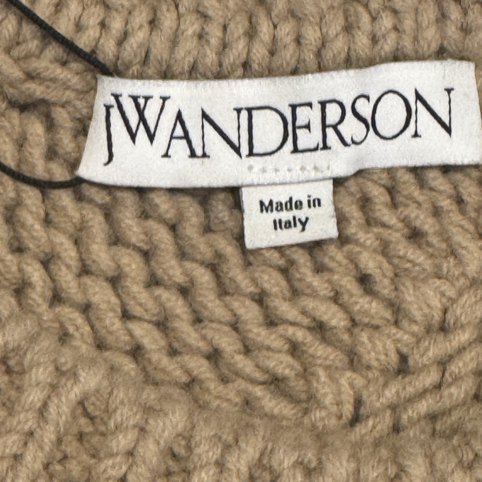 NWT JW Anderson Women’s XS Beige Boxy Cropped Short Knit Sweater Designer AOP image 4