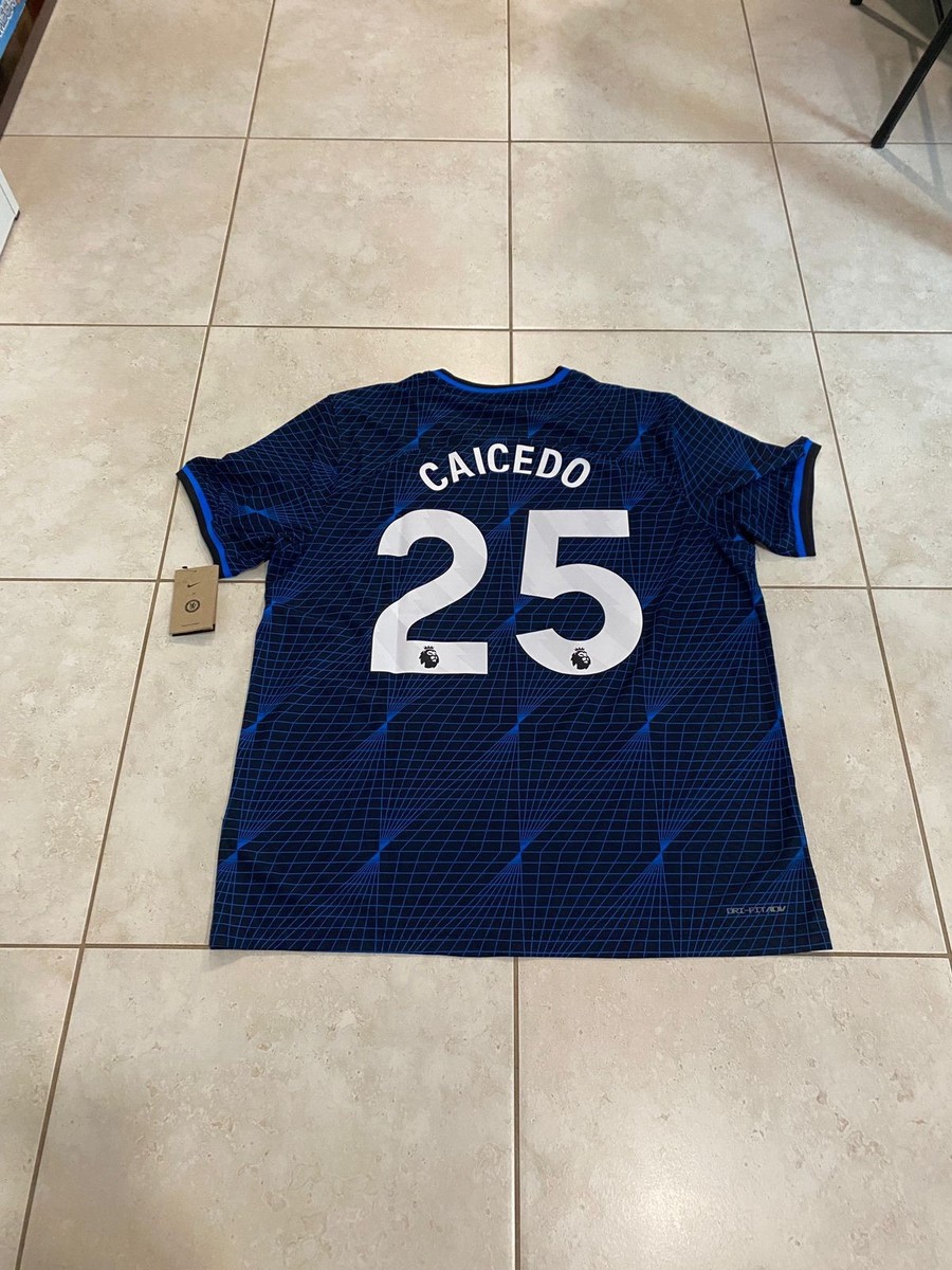 Nike Chelsea FC 23/24 Away Soccer Jersey Moise Caicedo #25 Size