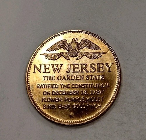 Moneda ficha juego de petróleo Shell 1969 Estados de la Unión de bronce - Nueva Jersey - Imagen 5 de 6
