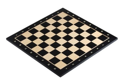 Schwarz Professionell Turnier Schachbrett nr 6 mit Notation Hebanisiert 54x54cm