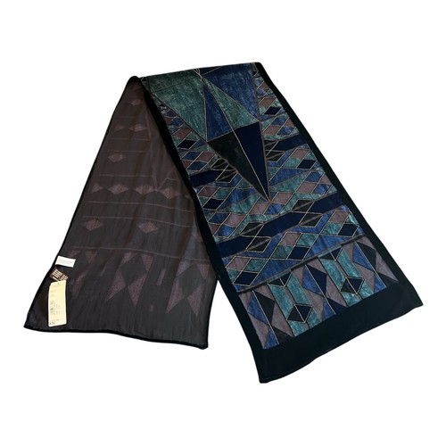 VTNG-NWT Nordstrom Made in Italy Velvet Devore' Burnout Scarf - Cool Jewel Tones