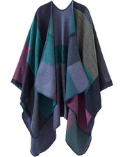 Women Shawls Wraps Open Front Poncho Cape Winter Sweater Coat 1 PCS