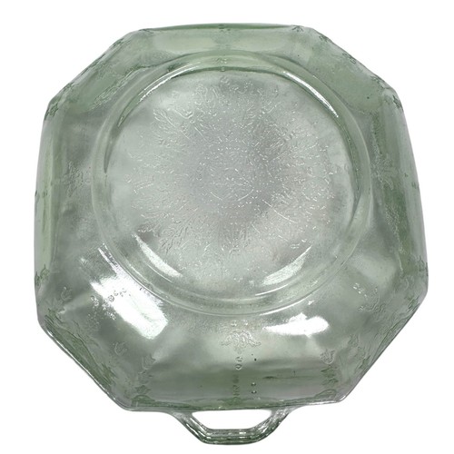 Vintage Anchor Hocking Princess Uranium Glass Serving Bowl Tab Handles Glows UV - Picture 6 of 16