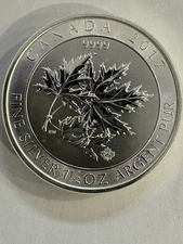 2017  1.5 oz 9999 Fine Pure Silver Reverse Proof $8 Super Canadian maple leaf.