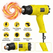 2000W Heat Gun Electric Hot Air Gun Stepless Temperature Heater 4 Nozzles Tool