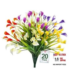 Calla Lily 400 Heads Artificial Flowers for Outdoors, 20 Bundles Color Mix