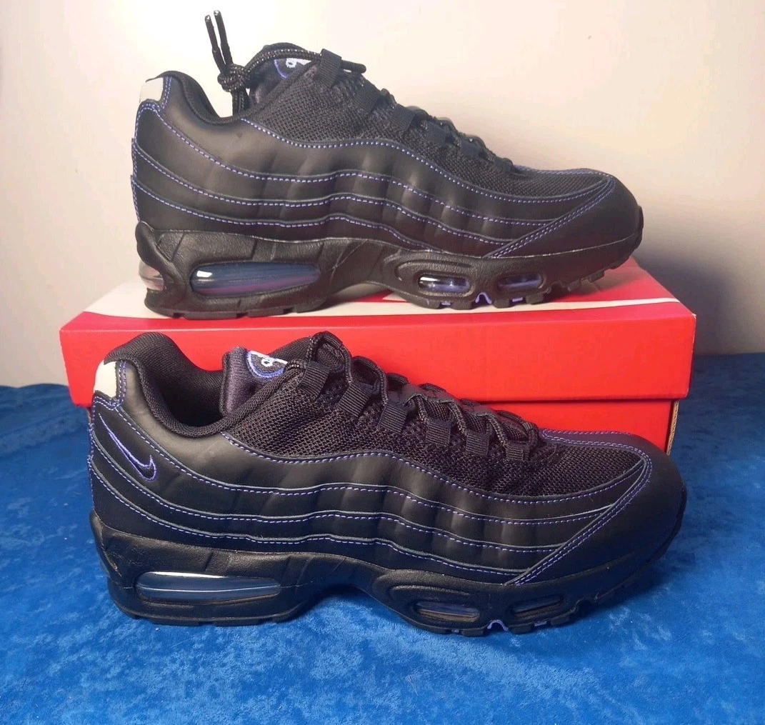 Nike UK 9 Air Max 95 nere viola persiano IB7936 001 nuove con etichette