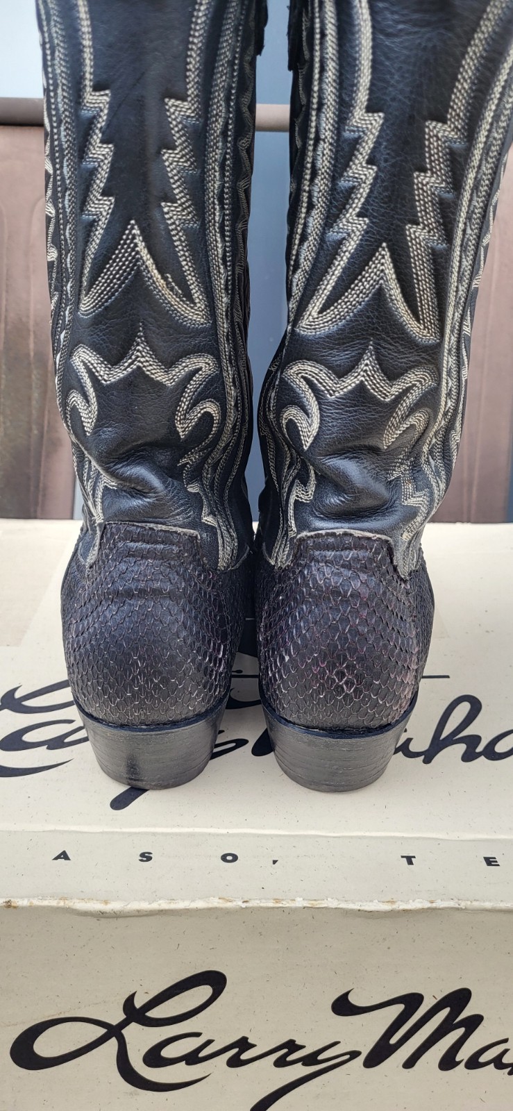 Larry Mahan Python Black Exotic Python Snakeskin … - image 6