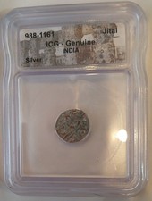 988-1161 AD India Silver Jital. Great Details ICG Genuine Ancient Indian Coin #1