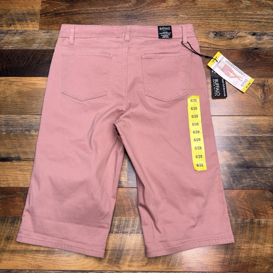 Bermuda Buffalo Super Macia Samuella 6/28 Rosa Cintura Média Nova - Imagem 2 de 4