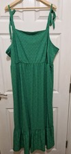 Ladies YOURS Strappy  Jade Green Lined Dress Size  22/24 Fit & Flare Maxi